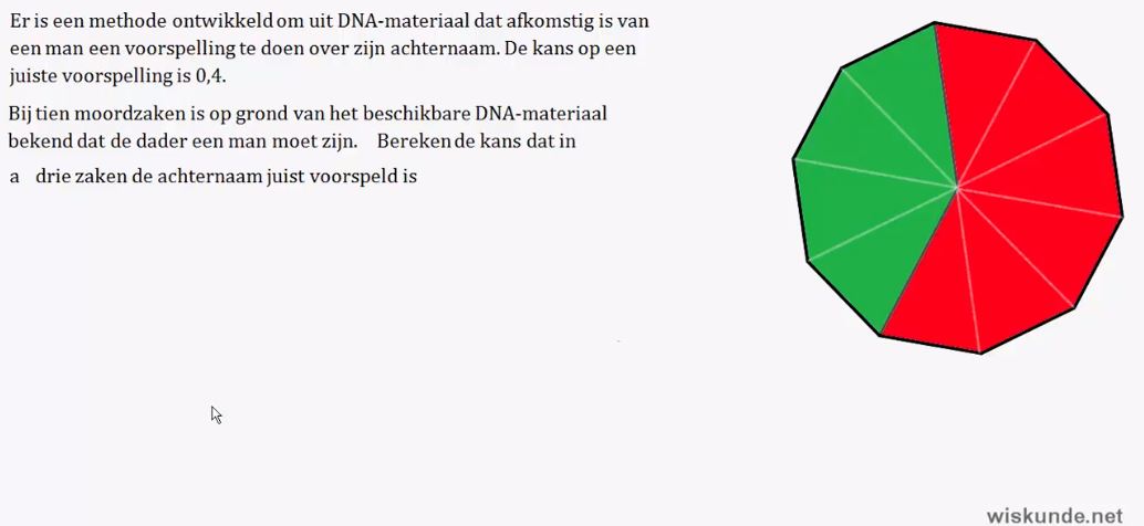 Het herhalen van kansexperimenten Opgave 56