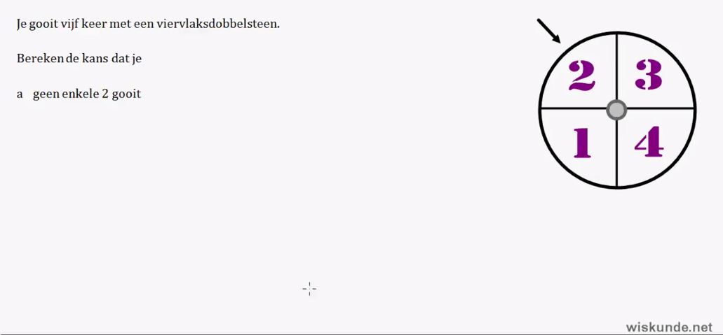 Het herhalen van kansexperimenten Opgave 57