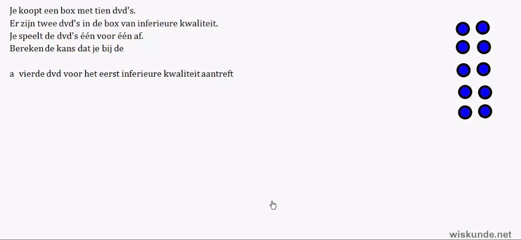Het herhalen van kansexperimenten Opgave 70