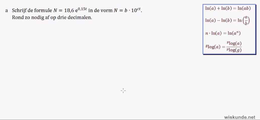 Omvormen van formules met exponenten en logaritmen Opgave 58
