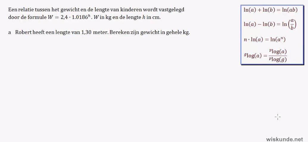 Omvormen van formules met exponenten en logaritmen Opgave 59