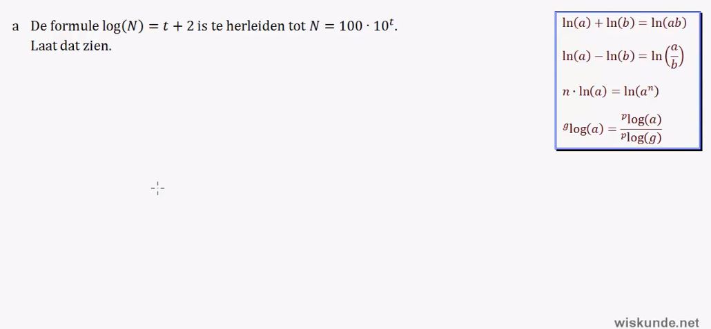 Omvormen van formules met exponenten en logaritmen Opgave 61