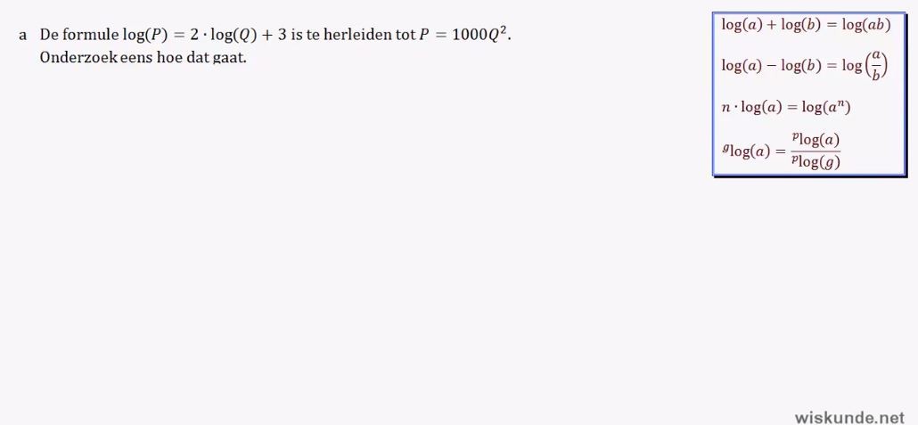 Omvormen van formules met exponenten en logaritmen Opgave 65
