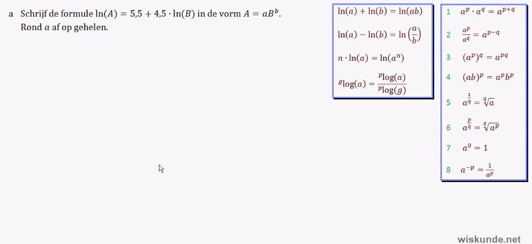 Omvormen van formules met exponenten en logaritmen Opgave 67