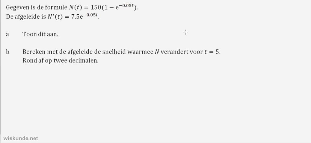 Berekeningen met de afgeleide Opgave 4
