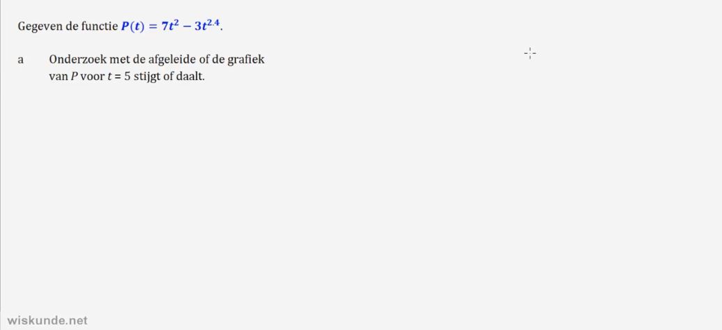 Berekeningen met de afgeleide Opgave 5