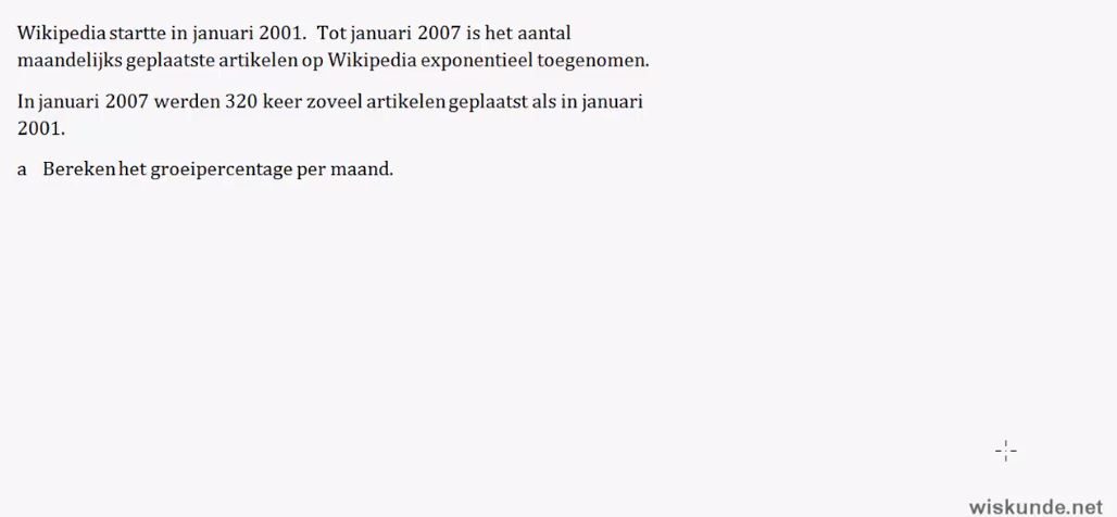 Exponentiële groei Opgave 14