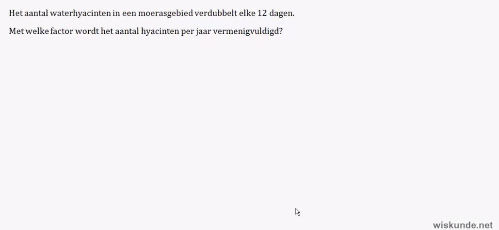 Exponentiële groei Opgave 20