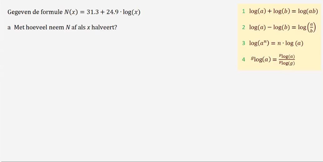 Werken met logaritmen Opgave 55