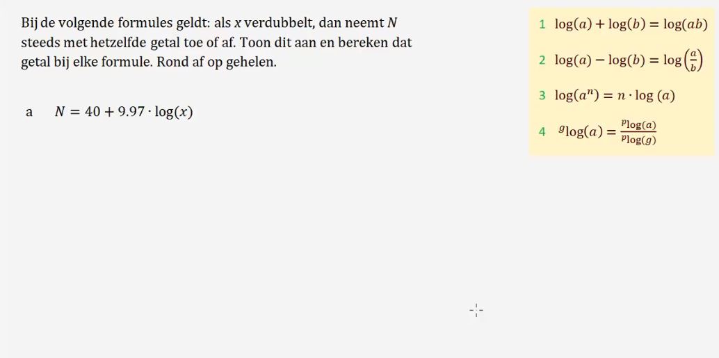 Werken met logaritmen Opgave 56