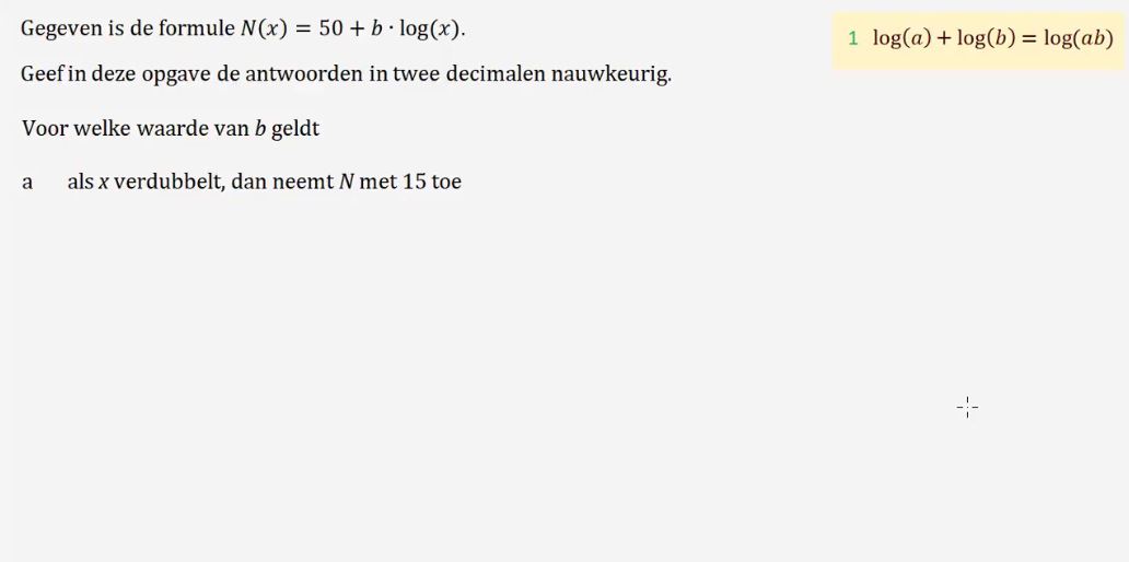 Werken met logaritmen Opgave 57