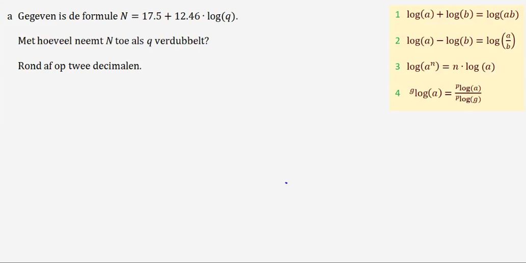 Werken met logaritmen Opgave 58
