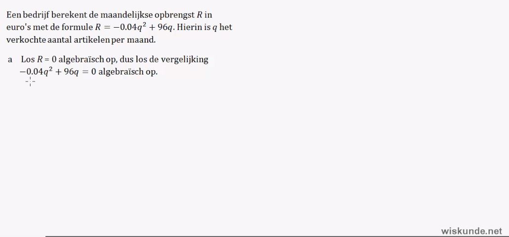 Kwadratische formules Opgave 4