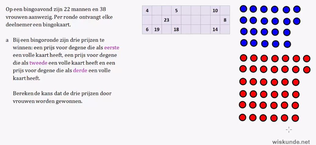 Trekken met en zonder terugleggen Opgave 47