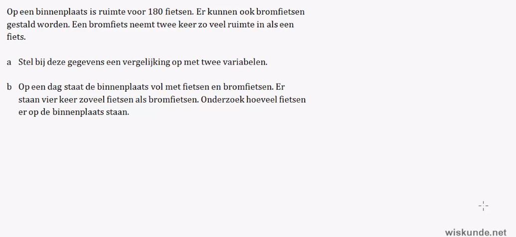 Voorkennis Lineaire vergelijkingen met twee variabelen Opgave 5