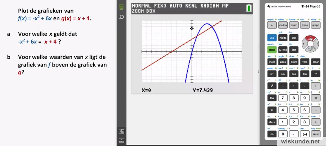 Grafisch-numeriek oplossen Opgave 78