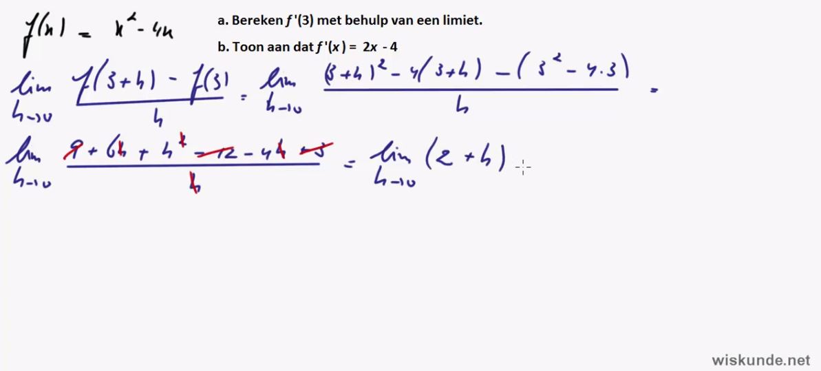 Limiet en afgeleide Opgave 46