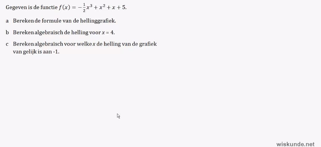 Limiet en afgeleide Opgave 55