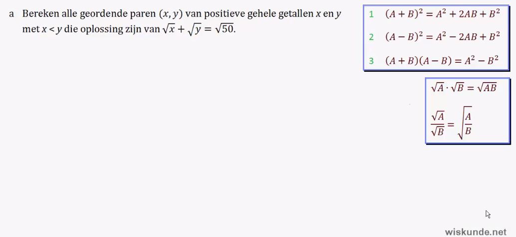 Rekenen met wortels Opgave 43