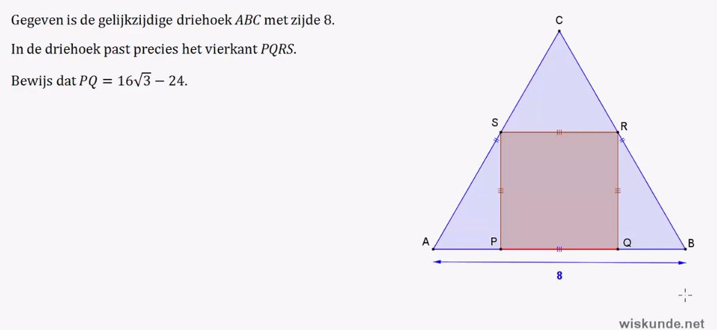 Vergelijkingen in de meetkunde opgave 56