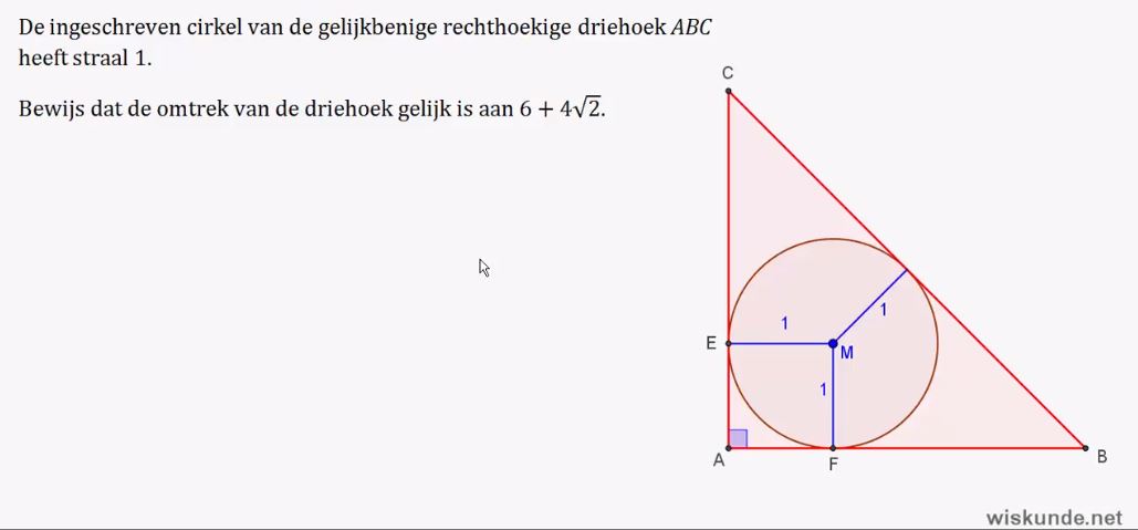 Vergelijkingen in de meetkunde opgave 57