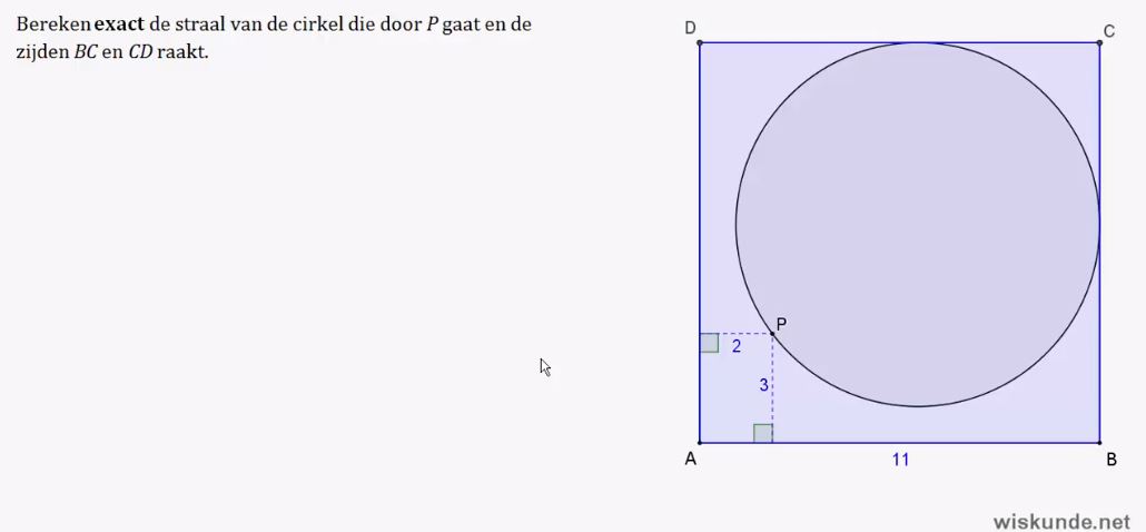 Vergelijkingen in de meetkunde opgave 62