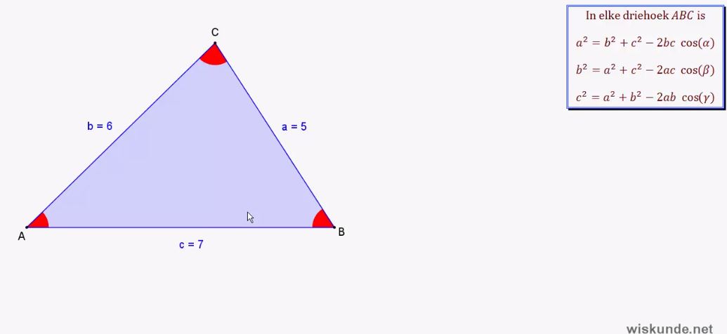 De sinusregel en de cosinusregel Opgave 79