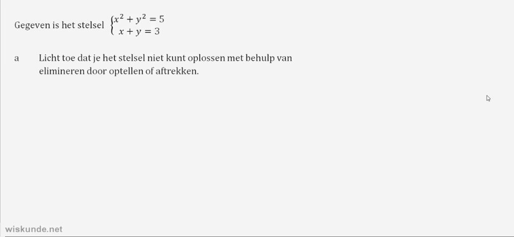 Stelsels vergelijkingen Opgave 18