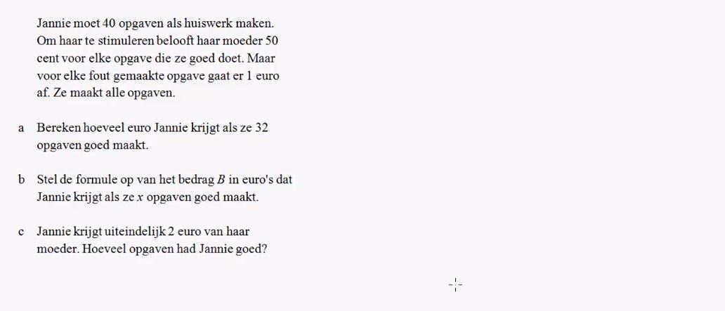 Lineaire verbanden opgave 9