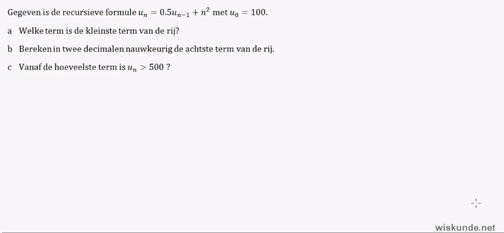 Recursieve en directe formules Opgave 8