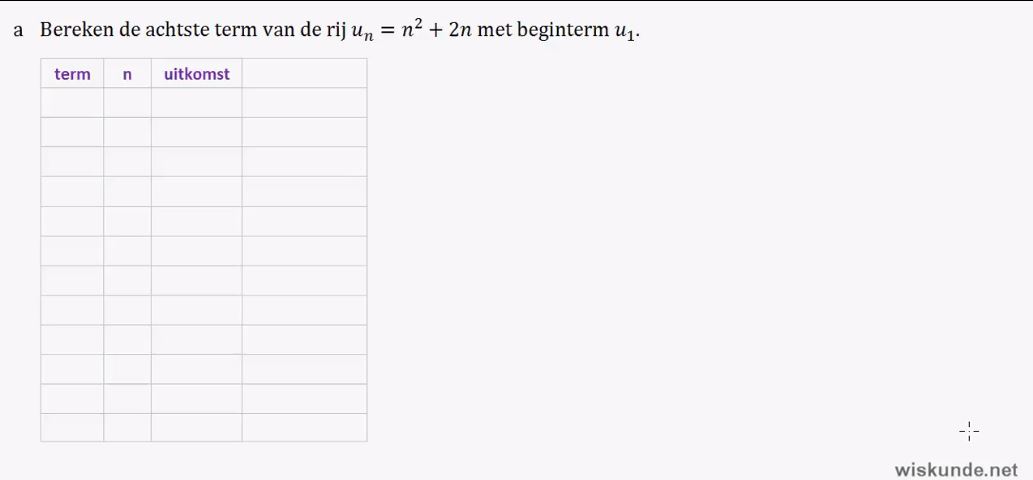 Recursieve en directe formules Opgave 16