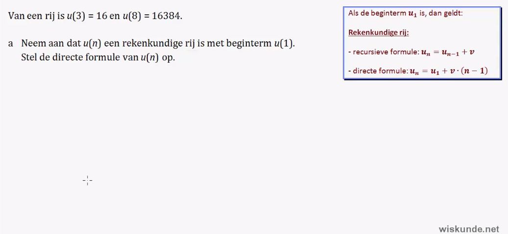 Rekenkundige en meetkundige rijen opgave 36