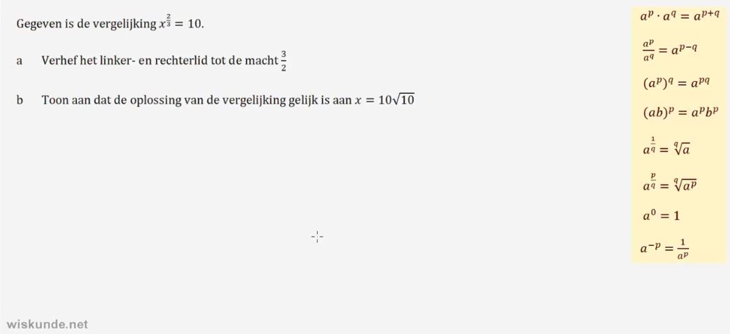 Machten met negatieve en gebroken exponenten Opgave 12