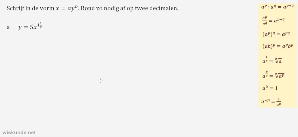 Machten met negatieve en gebroken exponenten Opgave 17