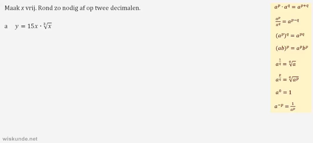 Machten met negatieve en gebroken exponenten Opgave 18