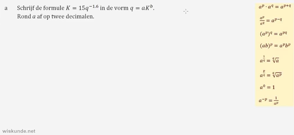 Machten met negatieve en gebroken exponenten Opgave 19