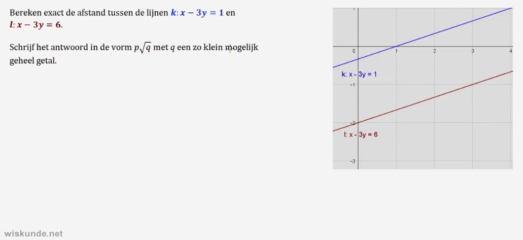 Afstanden bij punten en lijnen Opgave 29