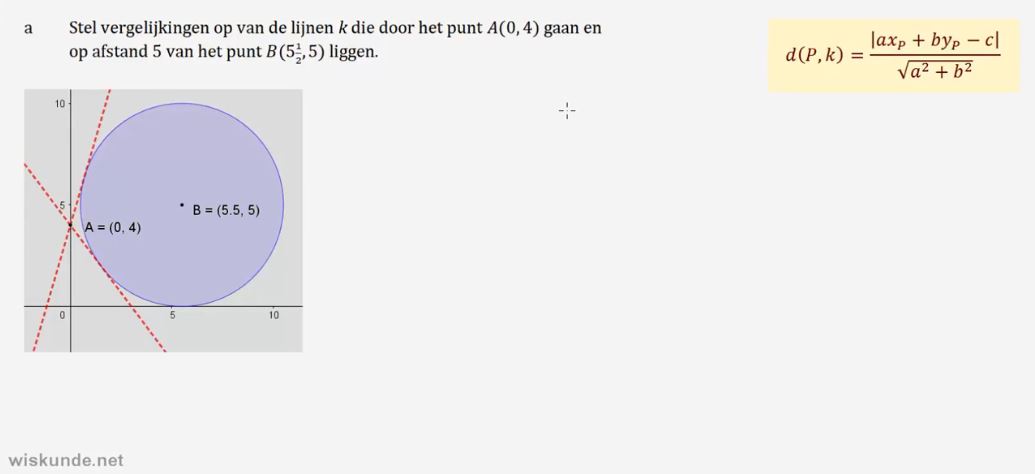 Afstanden bij punten en lijnen Opgave 34