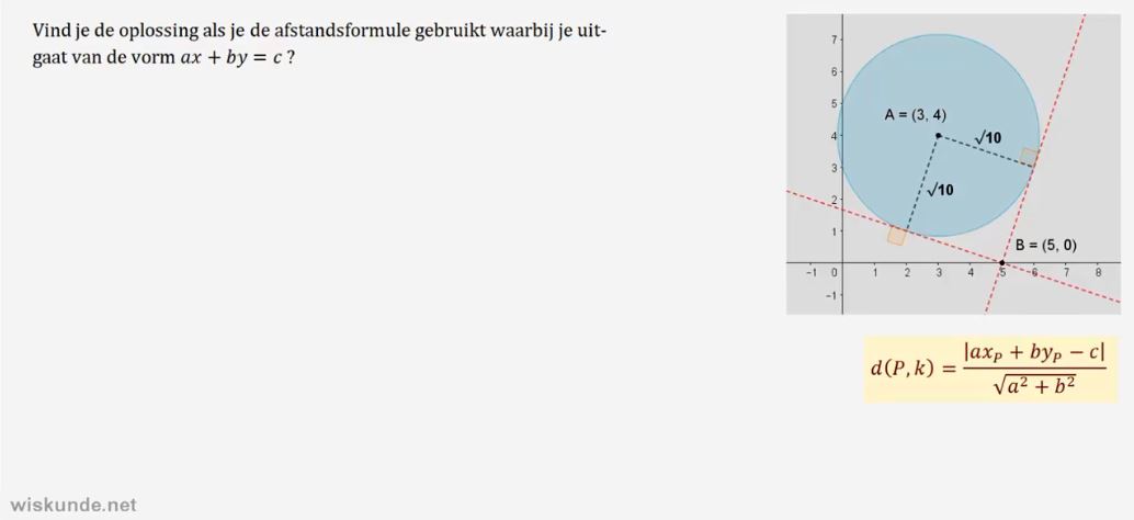 Afstanden bij punten en lijnen Opgave 31