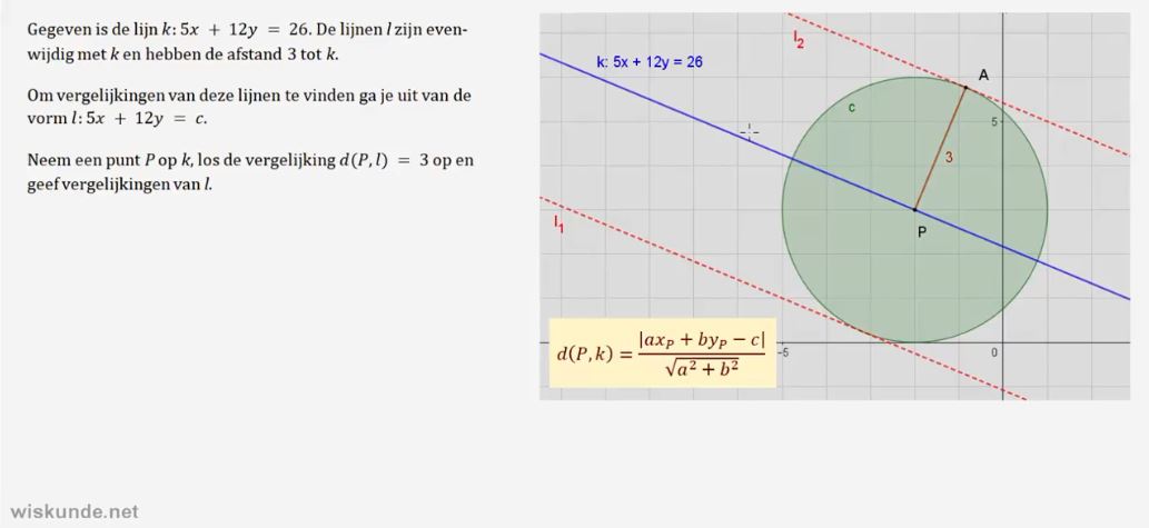 Afstanden bij punten en lijnen Opgave 35