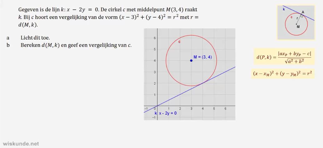 Cirkelvergelijkingen opgave 46