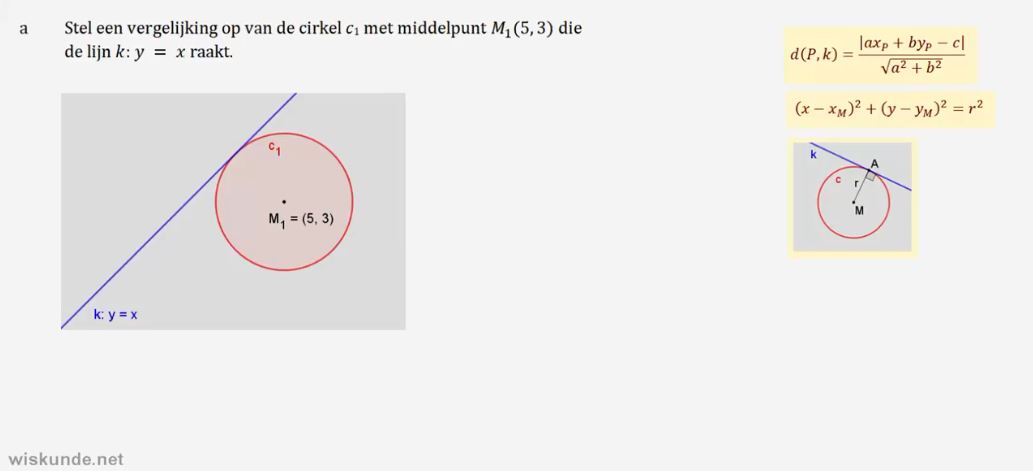 Cirkelvergelijkingen opgave 47