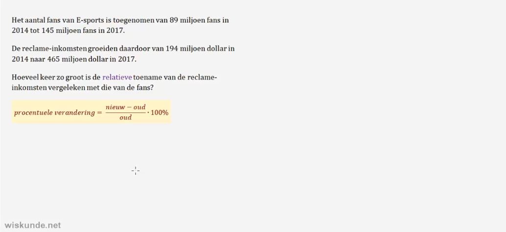Rekenen met procenten en verhoudingen opgave 3