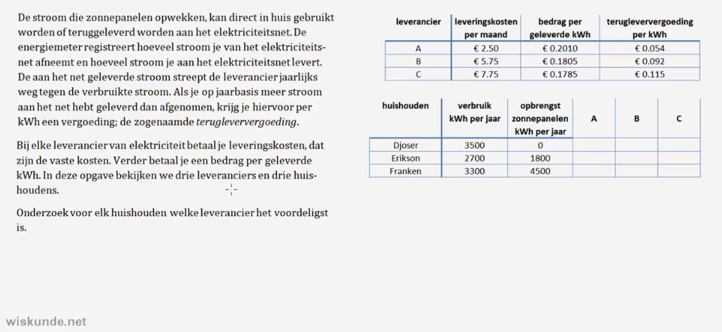 Omgaan met tabellen Opgave 45