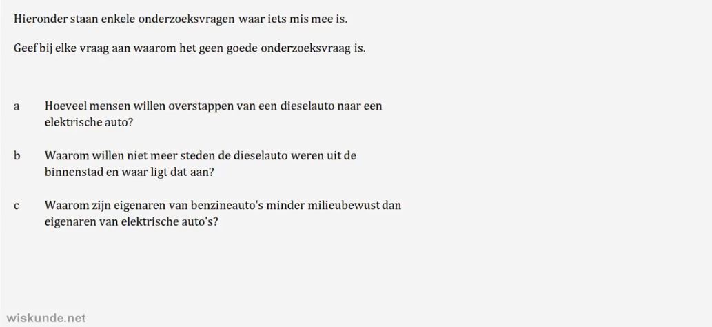 De onderzoeksvraag Opgave 4