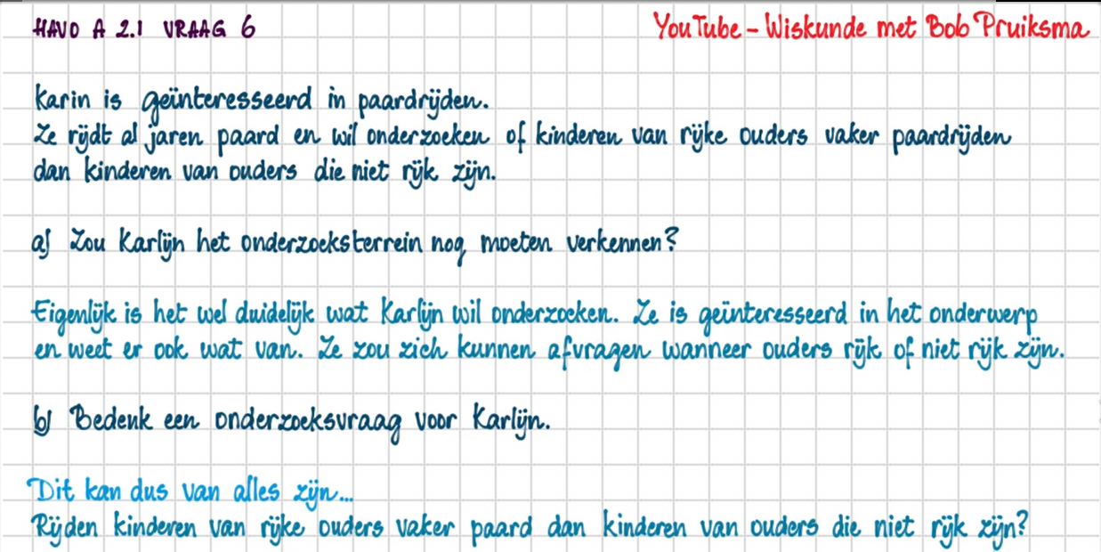 De onderzoeksvraag Opgave 6