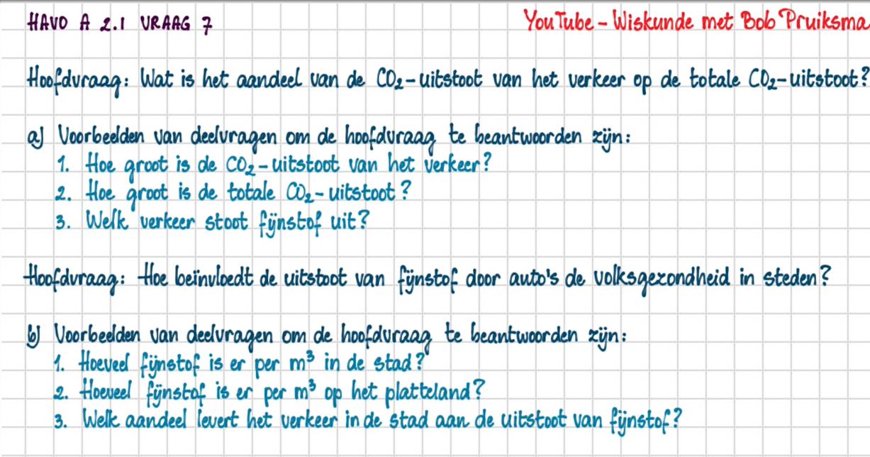 De onderzoeksvraag Opgave 7