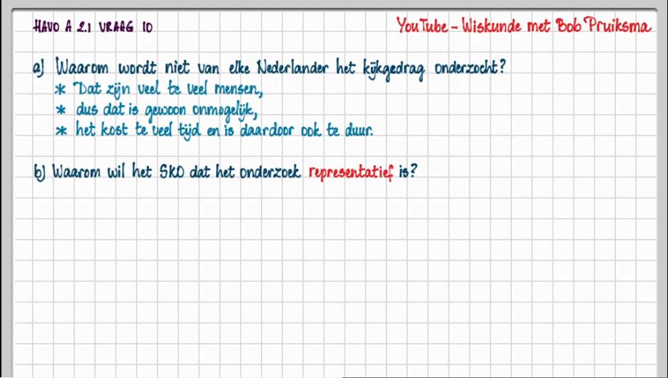 De onderzoeksvraag Opgave 10