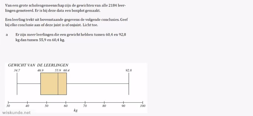 Centrum- en spreidingsmaten Opgave 39