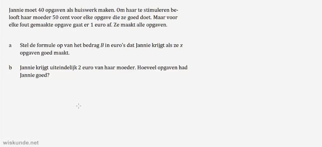 Lineaire formules Opgave 14